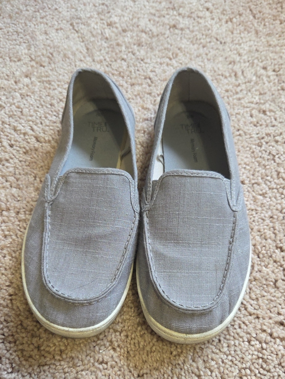 Time and Tru Women's Slip-On Loafers in Light Gray